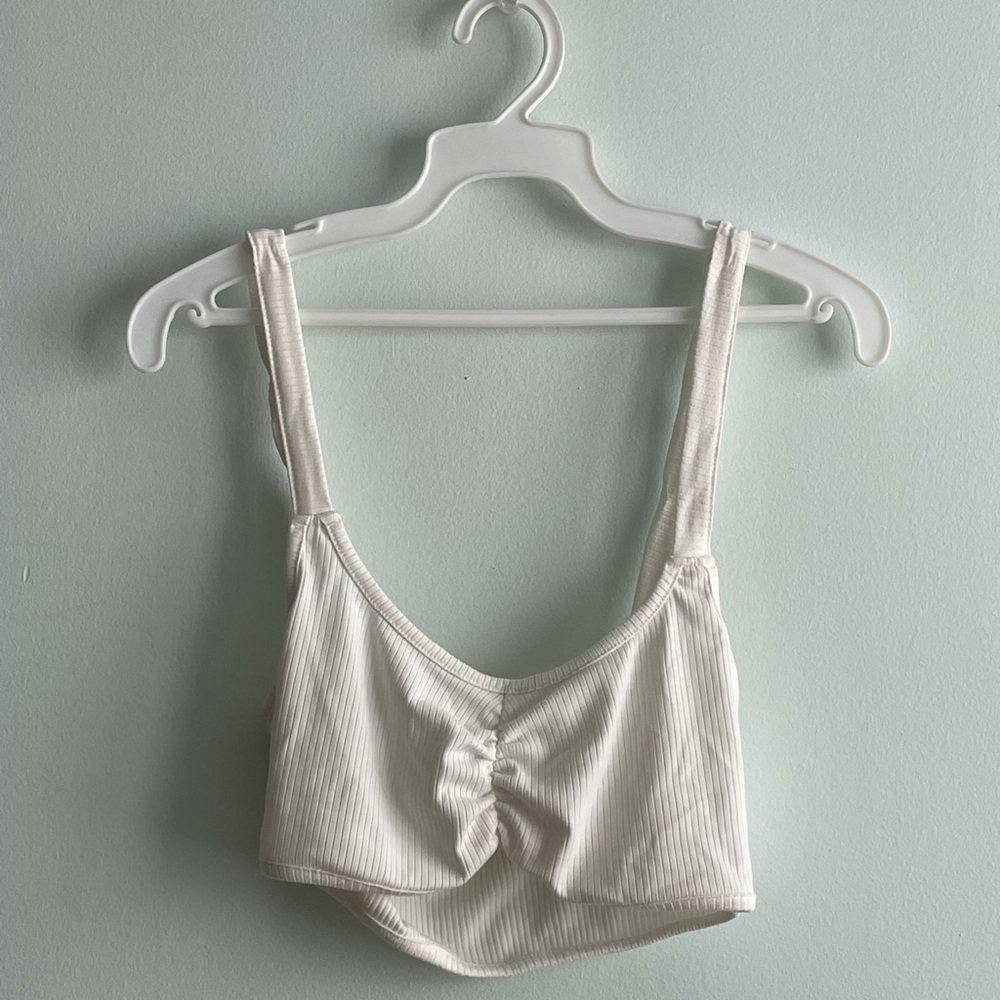Nasty Gal White Cropped Tank Top